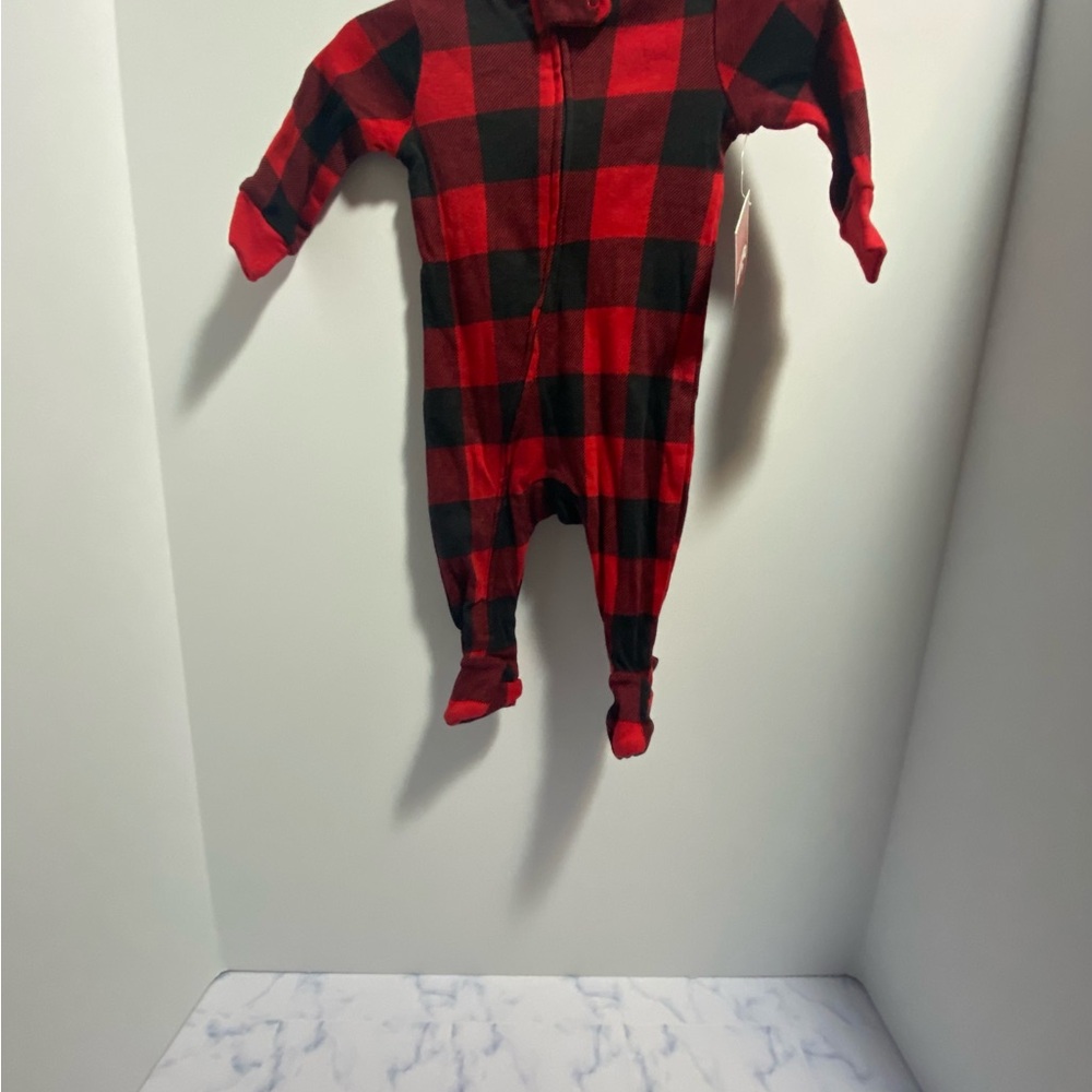 Red and Black Plaid Kids One Piece
